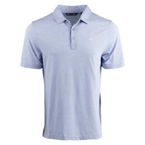 TravisMathew Men's The Zinna Polo Shirt Heather Light Blue Size‎ Small NWT